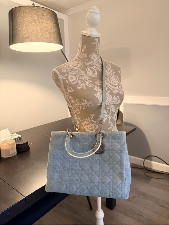 Dior Handbags - Christian Dior Lady Dior Denim Cannage Bag